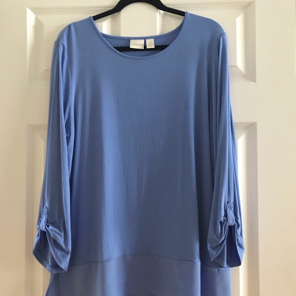 Beautiful blue Chico’s top, size 3 (L)